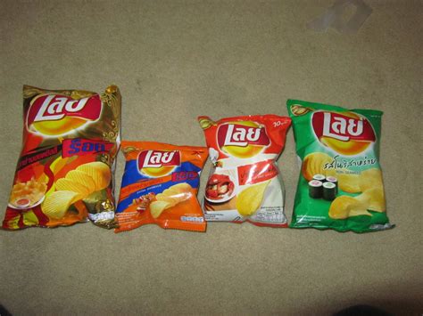 different size bags of chips.